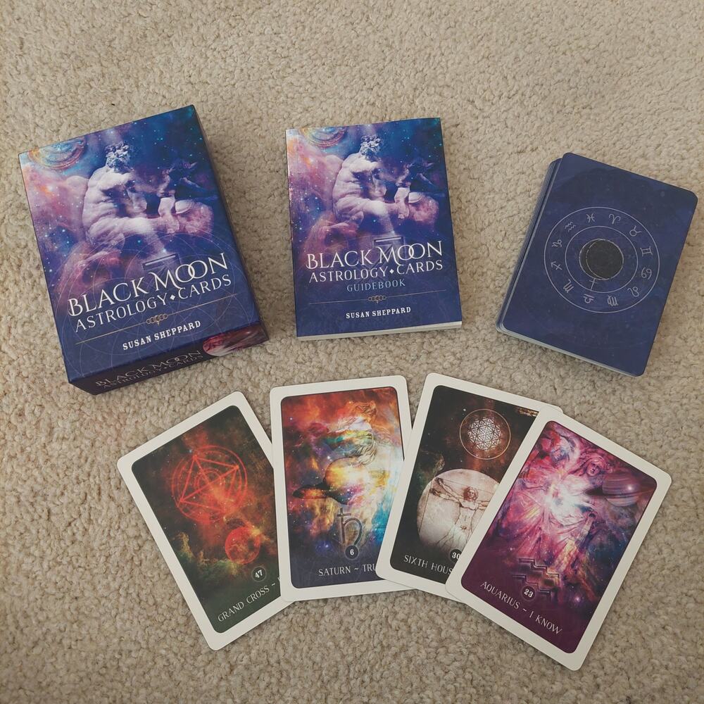 Black Moon Astrology Cards w/ Guidebook and Storage Box/ Original Packaging